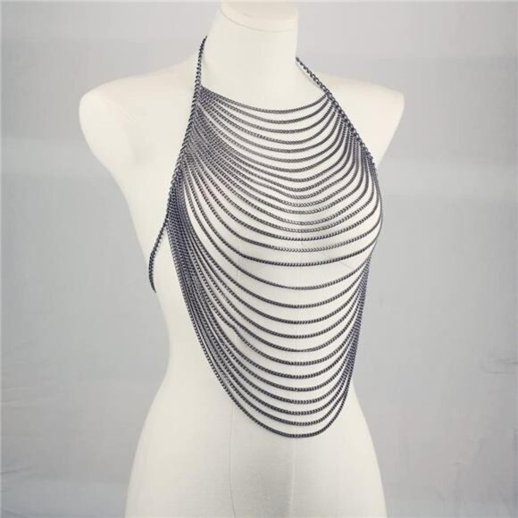 Adjustable Gold Body Chain | Handmade Sexy Jewelry | Festival & Party Accessory - Picture 3 of 4